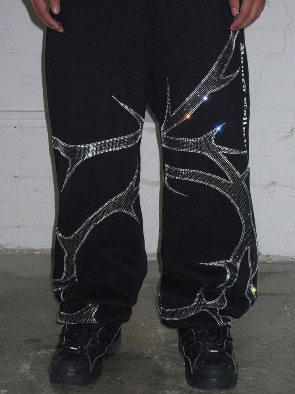 NC Black Thorn Rhinestone Sweatpants